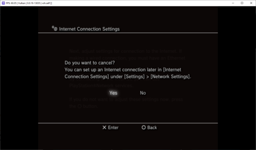 Cancel setting up networking.