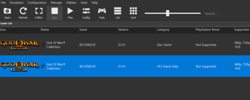 Screenshot showing what an update entry for a game looks like in the games list (the entry highlighted in blue).